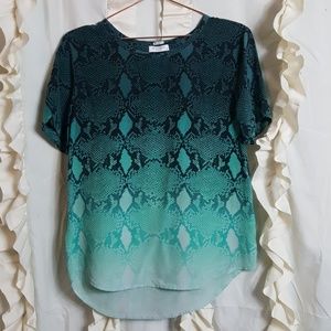Equipment Femme ombre snake print silk shirt top